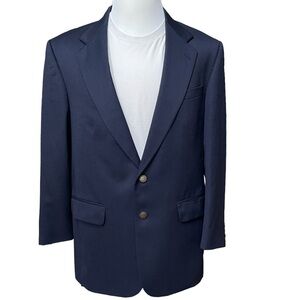 Oscar De La Renta Two Button Wool Blazer/ Sport Jacket in Navy Blue Size: 42L‎